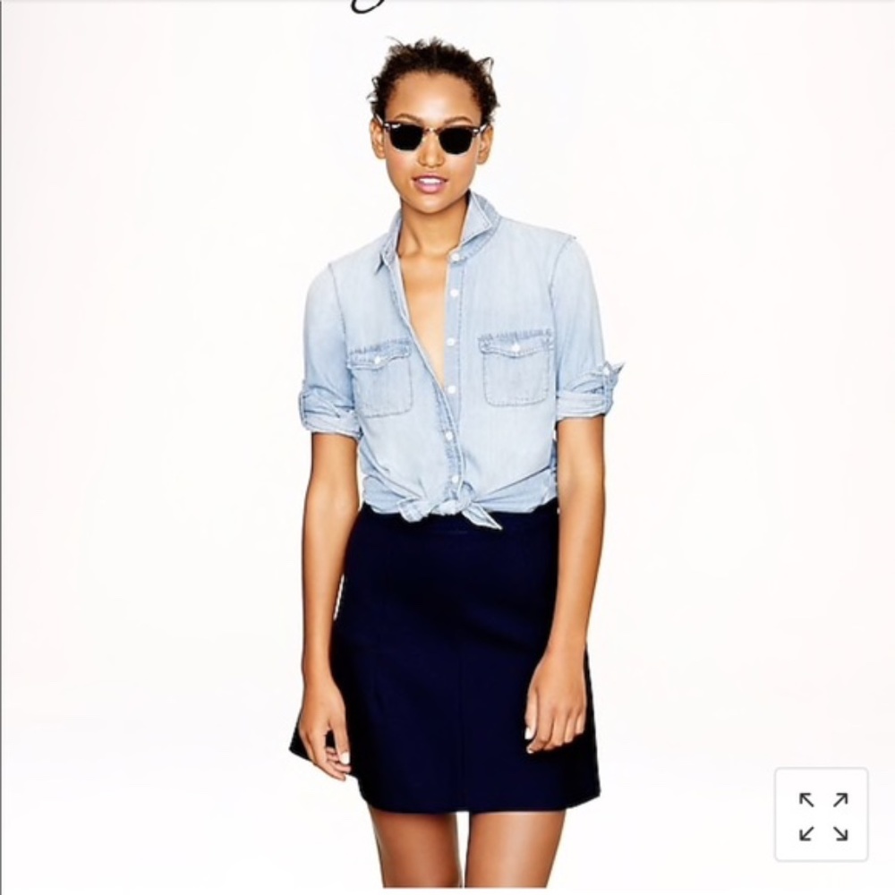 J. CREW Light Washed Denim Chambray Button Down Shirt